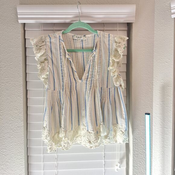 Sea New York size L sleeveless brady Striped Tank Top (Flawed) - Picture 2 of 13